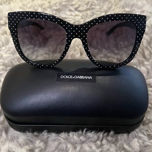 DOLCE & GABBANA Polka Dot oversized sunglasses w/ original case.